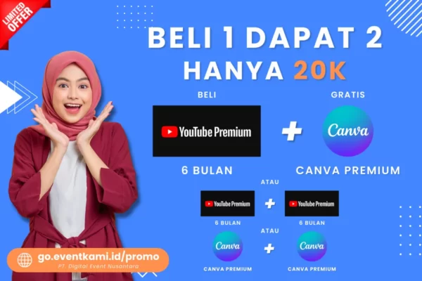 PROMO BELI 1 DAPAT 2 | Edisi YouTube Premium 6 Bulan & Canva Premium